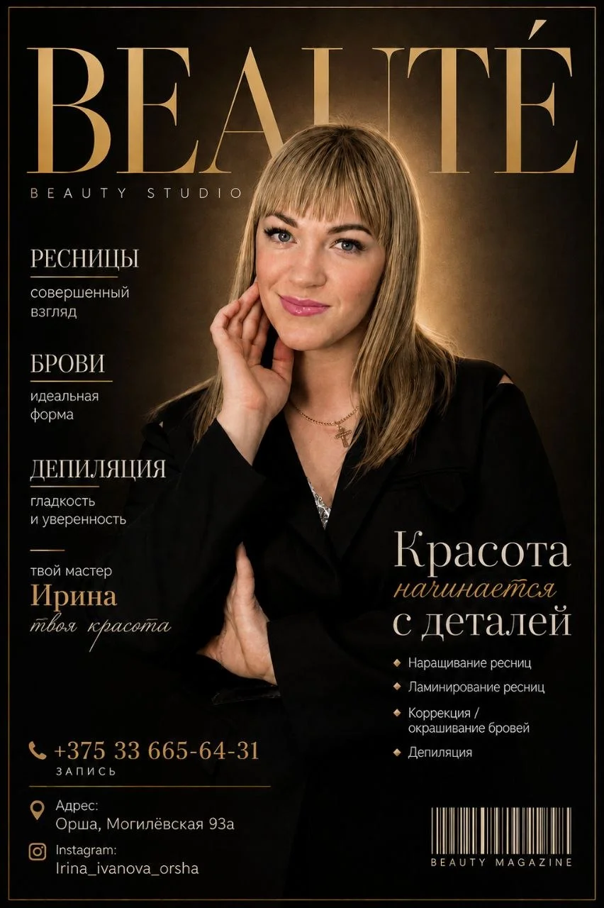 Рекламная инфографика для мастера бьюти-услуг Ирины в Орше